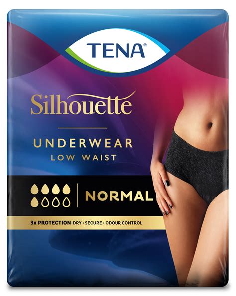 Tena Silhouette Womens Incontinence Underwear Fashionable Black