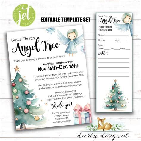 Printable Angel Tree Template Etsy