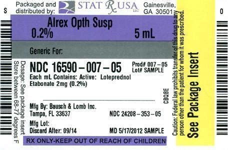 ALREX (STAT Rx USA LLC): FDA Package Insert, Page 2