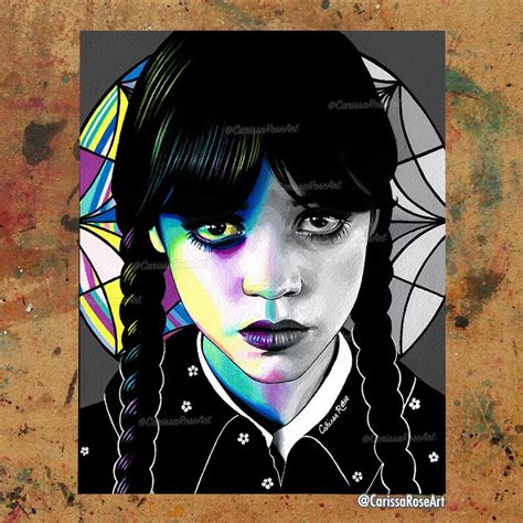 Wednesday Wednesday Addams Jenna Ortega Fan Art Print 5x7 Etsy España