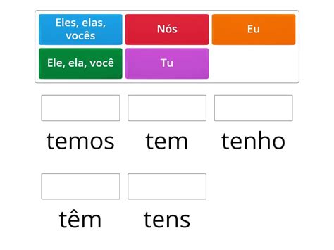 Verbo Ter Presente Do Indicativo Match Up