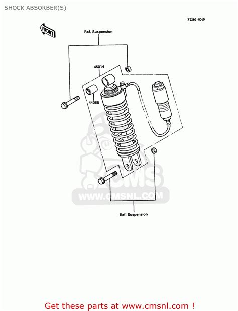 Kawasaki ZX550A1 GPZ550 1984 EUROPE UK FR GR IT FG SD ST SHOCK ABSORBER