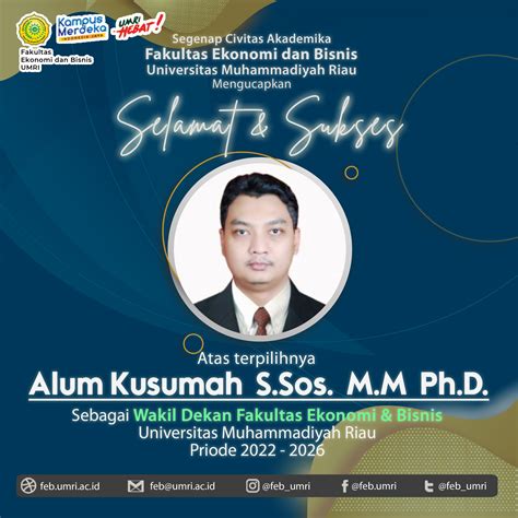 UCAPAN DEKAN BARU – Fakultas Ekonomi Dan Bisnis | Universitas ...