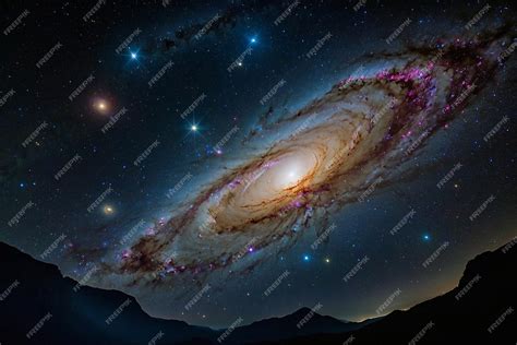 Premium Photo Photo Milky Way Galaxy Colliding With Andromeda Galaxy