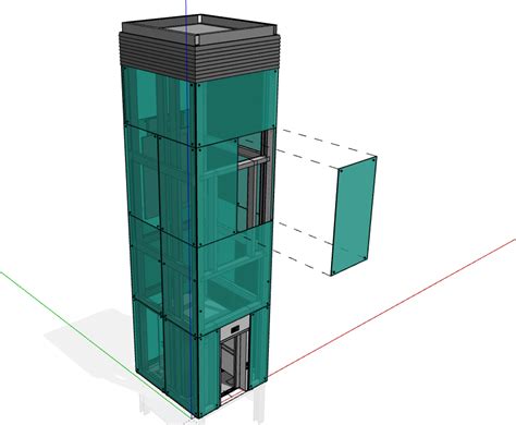 Glass Elevator Plan Autocad