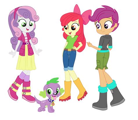 Safe Artist Gmaplay Apple Bloom Scootaloo Spike Spike