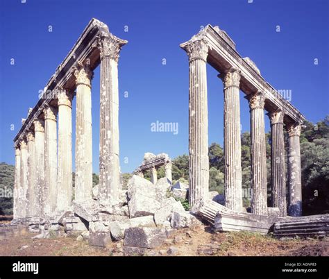 Temple Of Zeus Ancient Greek Euromos Turkey Stock Photo Alamy