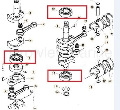 Kit Rolamento Virabrequim Mercury Hp Impakto Pecas