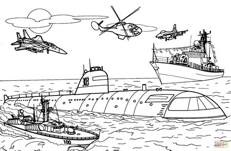 Navy Ship Coloring Pages Sketch Coloring Page