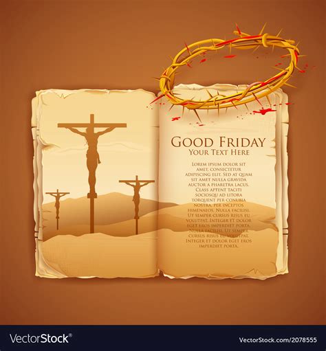 Jesus Christ On Cross On Good Friday Bible Vector Image