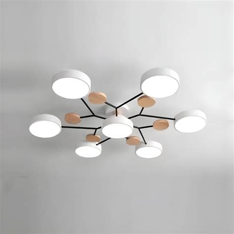 Macaron Molecular LED Ceiling Fixture Metal Living Room Semi Flush