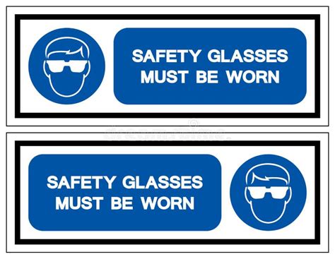 Safety Glasses Must Be Worn Symbol Sign Vector Illustration Isolated