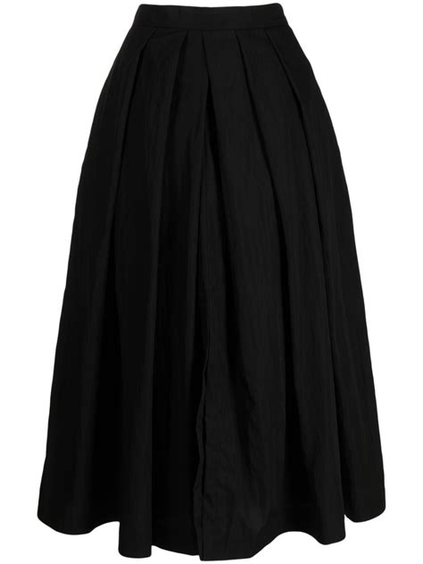 Sara Lanzi Slits Pleated Skirt Black Farfetch