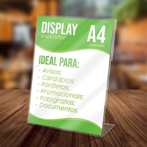 Display Expositor Em L Ps Vertical Para Mesa X Cm A Em Os Mm Cor