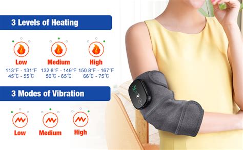 2pcs Heated Knee Brace Wrap With Massage 3 In 1 Massager Shoulder Elbow Wrap Vibration Knee