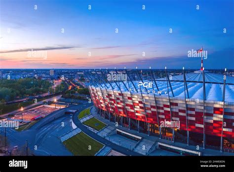 Varsovia Polonia Mayo 2021 Vista aérea sobre el Stadion PGE