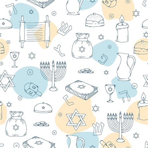 Premium Vector Seamless Pattern With Decorative Elements Of Jewish