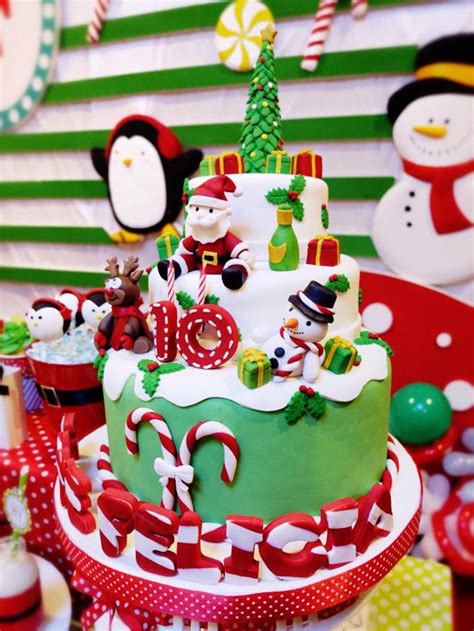 Kara's Party Ideas Cake from a Christmas Themed 10th Birthday Party via ...