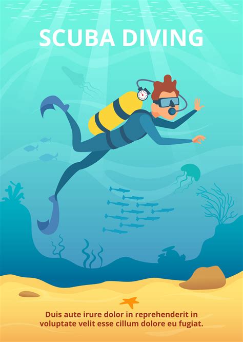 Underwater background picture with cartoon diver By ONYX | TheHungryJPEG