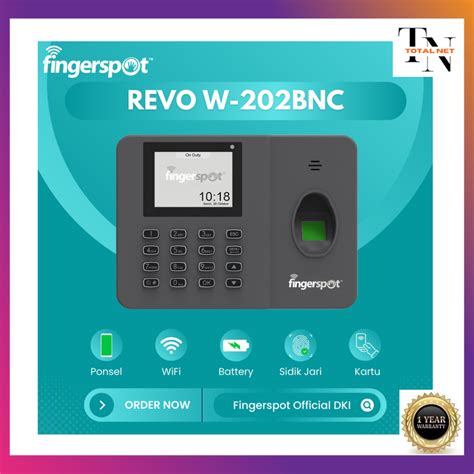 Jual Mesin Absensi Fingerspot Revo W Bnc Sidik Jari Fingerprint Wifi