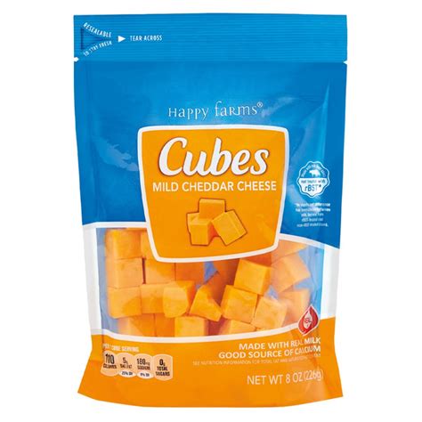 Aldi Happy Farms Mild Cheddar Cheese Cubes Same Day Delivery Or Pickup