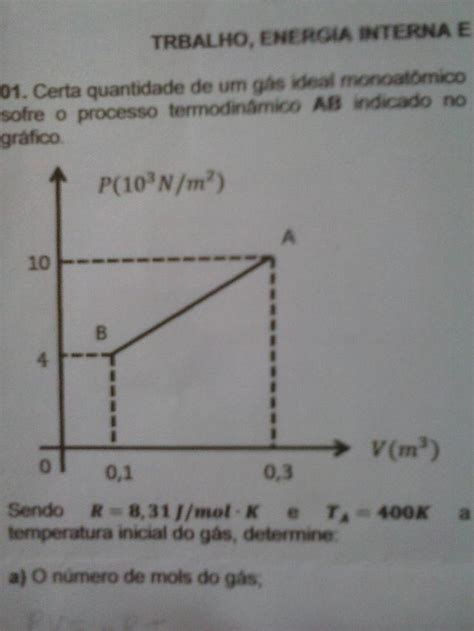 Quero entender por favor me ajudem Certa quantidade de um gás ideal