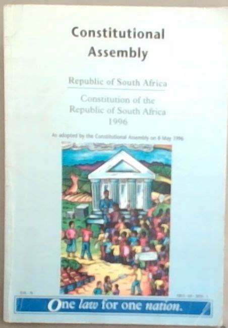 Constitutional Assembly Republic Of South Africa Constitution Of The