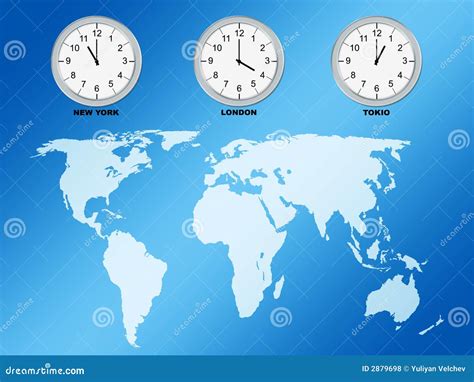 World Map And Clocks Royalty-Free Stock Image | CartoonDealer.com #2879698