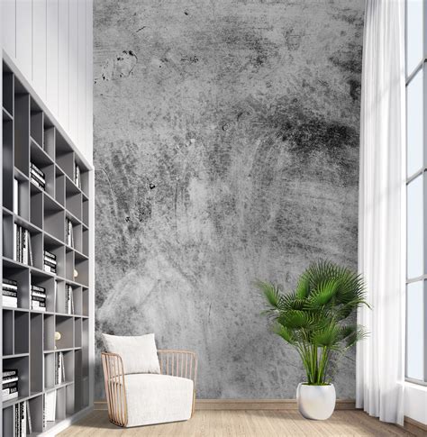 Concrete Texture Wallpaper Peel And Stick Grey Concrete Wall Mural