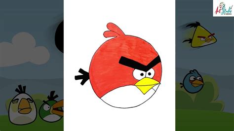 How To Draw The Red Angry Bird Step By Step Angry Bird Easy Drawing