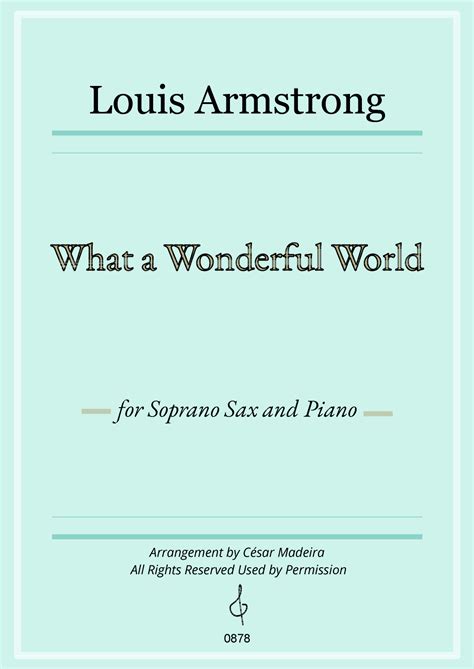 What A Wonderful World Arr César Madeira By Louis Armstrong Sheet