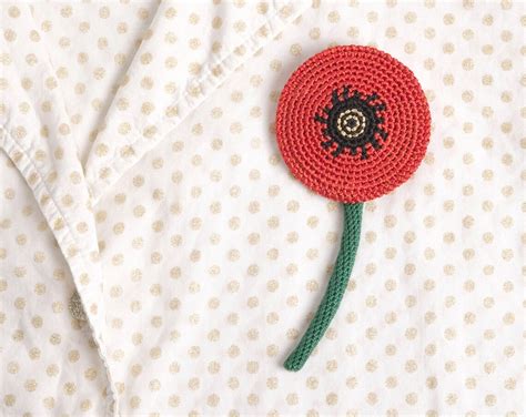 POPPY Crochet Brooch - Etsy