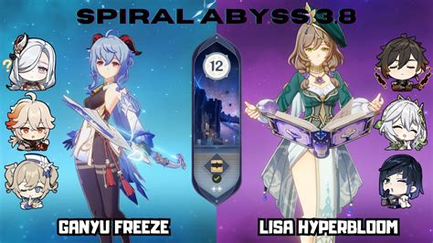 C0 Ganyu Freeze And C0 Lisa Hyperbloom 38 Spiral Abyss Floor 12