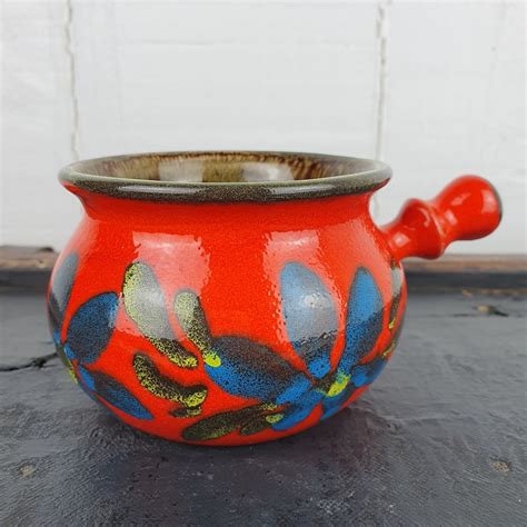 Vintage Handpainted Ceramic West German Pot Handmade In France Etsy