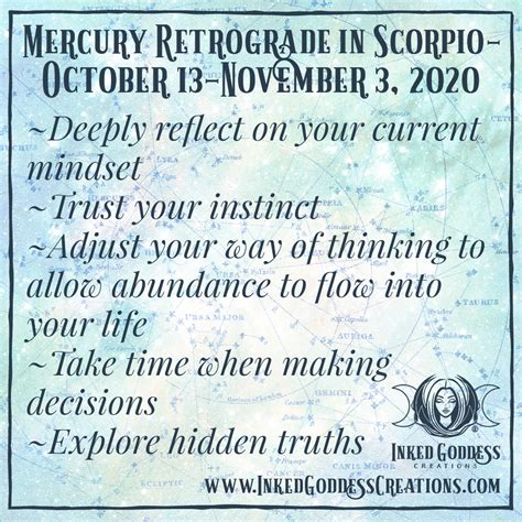 Mercury Retrograde In Scorpio October 13 November 3 2020 Inked