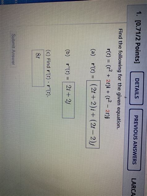 Solved Points Details Previous Answers Larcalc Chegg