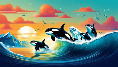 Orca Whales Leap For World Oceans Day Premium Ai Generated Image