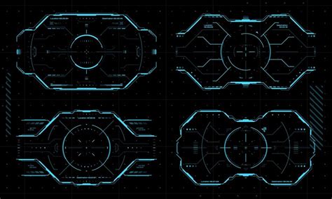 Premium Vector Hud Aim Control Target Frames Ui Game Interface