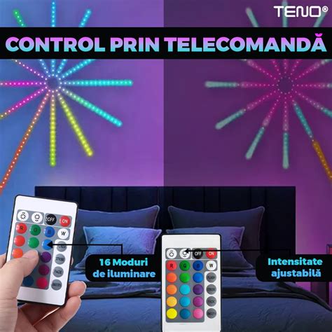 Kit Banda Led Rgb Teno® Model Artificii Inteligenta Cu Intensitate De