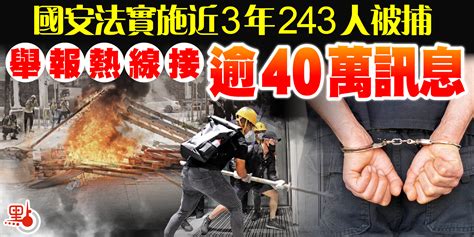 國安法實施近3年243人被捕 舉報熱線接逾40萬訊息 港聞 點新聞