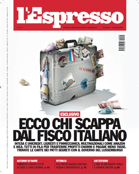 La Copertina Dell Espresso In Edicola Da Venerd Novembre Suitcase