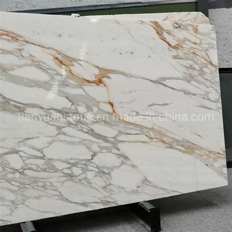 Polished Calacatta Oro Statuario Statuary White Marble Tiles Stone Slab