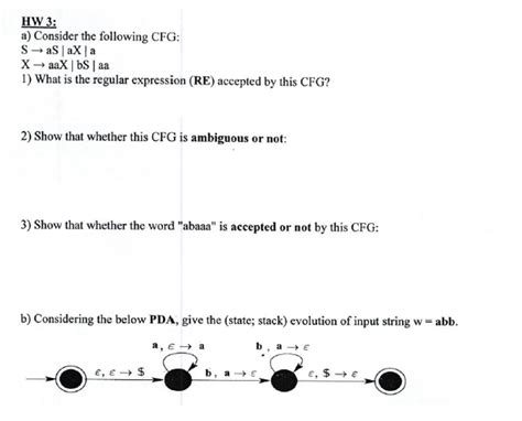 Solved Hw A Consider The Following Cfg Chegg