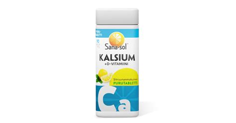 Sana-sol Kalsium+D-vitamiini sitruuna 90tabl 153g | K-Ruoka Verkkokauppa