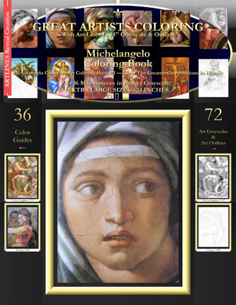 Michelangelo Coloring Book Michelangelo Complete Art Coloring Book 1