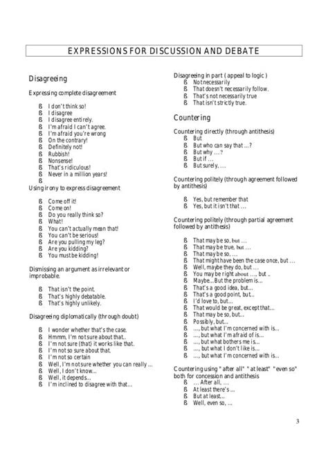 Useful Phrases For Discussion And Debate In English Eslbuzz