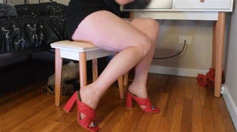 Red Mules Leg Crossing Ignore Shoe Dangling And Muscular Calves Mp4 Deanna S Clip Store