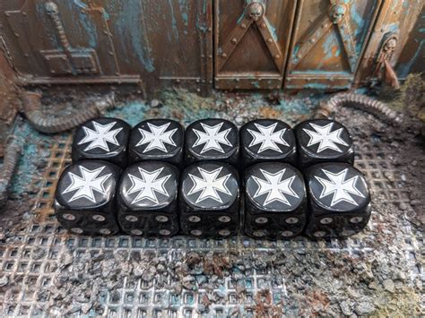 Black Templars Inspired Dice Set Of 10 Etsy