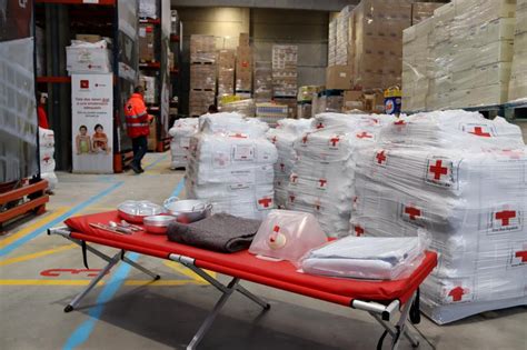 Red Cross Sends Tons Of Humanitarian Aid From Catalonia To Turkey