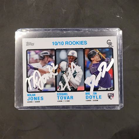 Rockies Rookies Topps Baseball Card Signed By Nolan Jones